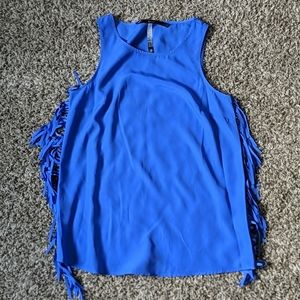 4/$20 Small Kenzie Blue Fringe top